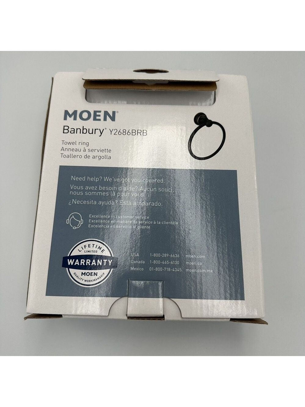 MOEN Banbury Towel Ring in Mediterranean Bronze Y2686BRB - Picture 2 of 4